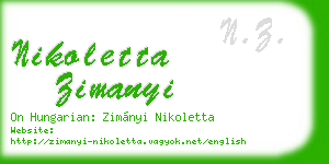 nikoletta zimanyi business card